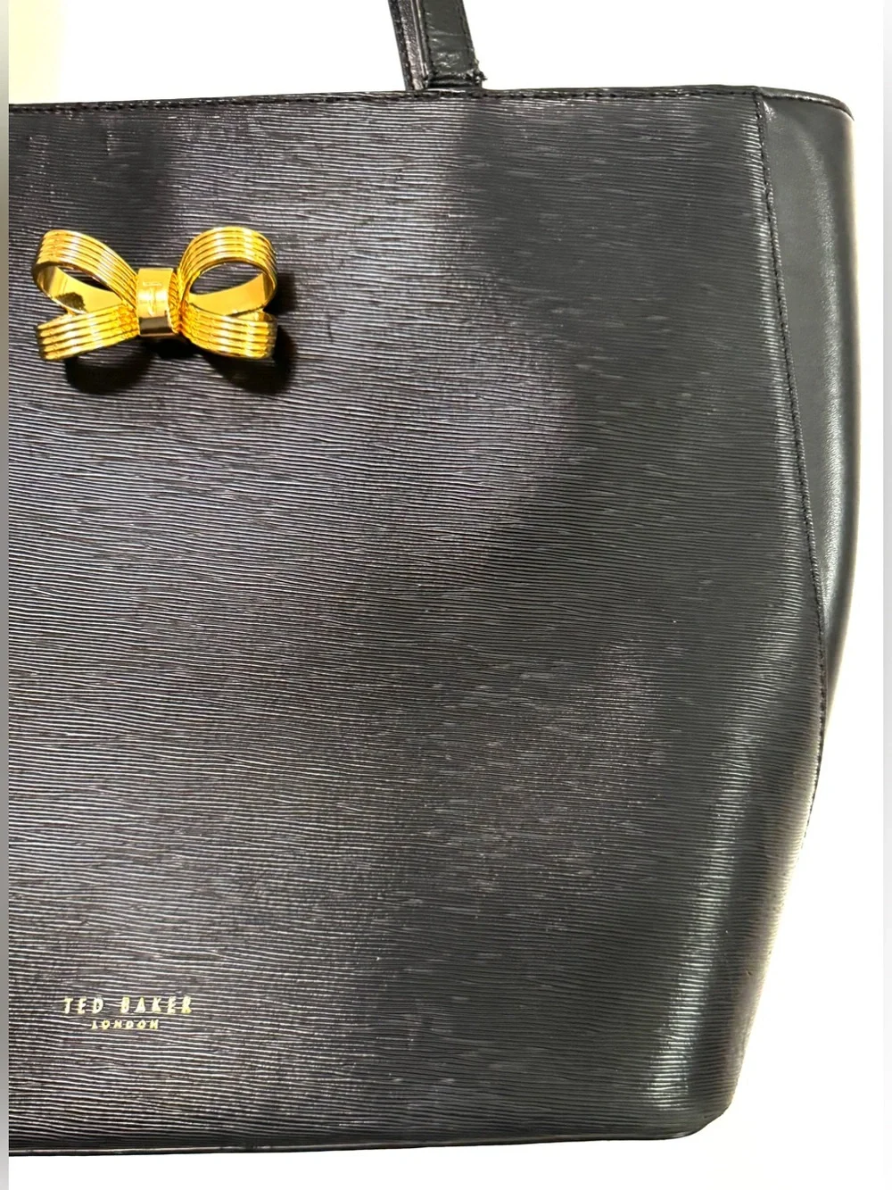 Ted Baker London Black Bow Tote Bag Large Structured Shopper